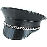 Funk Plus Captain Hat Police Hat Alternative Chain Rave Punk Goth Hat Cosplay Head Gear