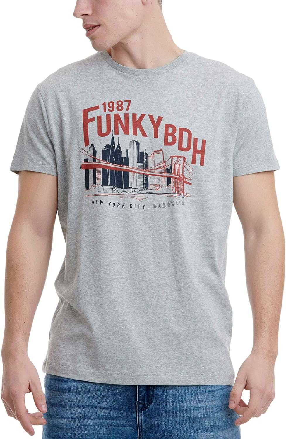 FUNKY BUDDHA Mens TShirt with Logo Across The Chest Shirts TShirts