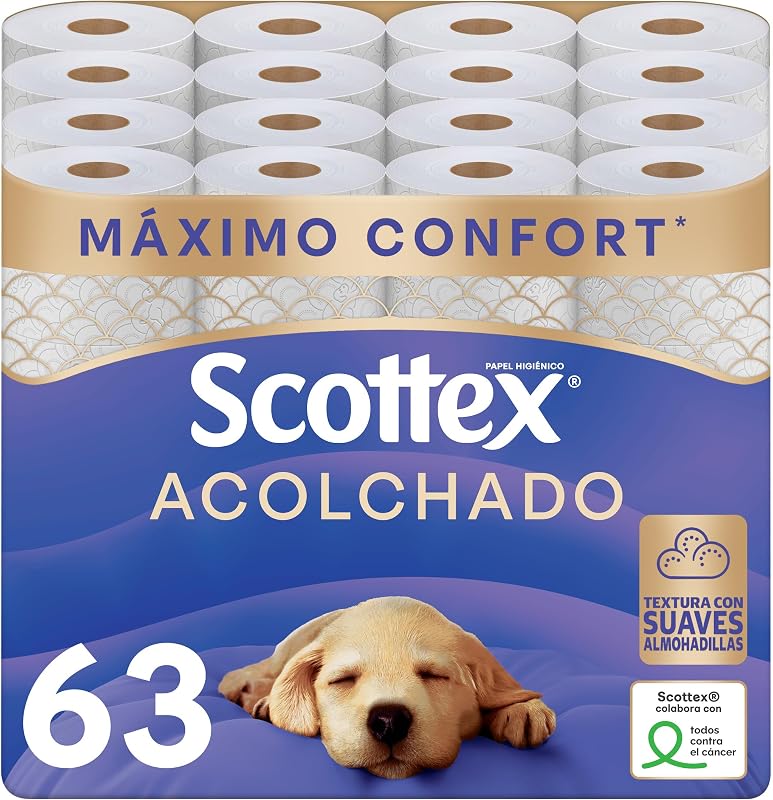 Papel higiênico acolchoado scottex - 63 rolos