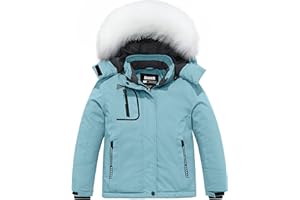 Skieer Girl's Waterproof Ski Jacket Windproof Winter Jacket Hooded Rain Coat