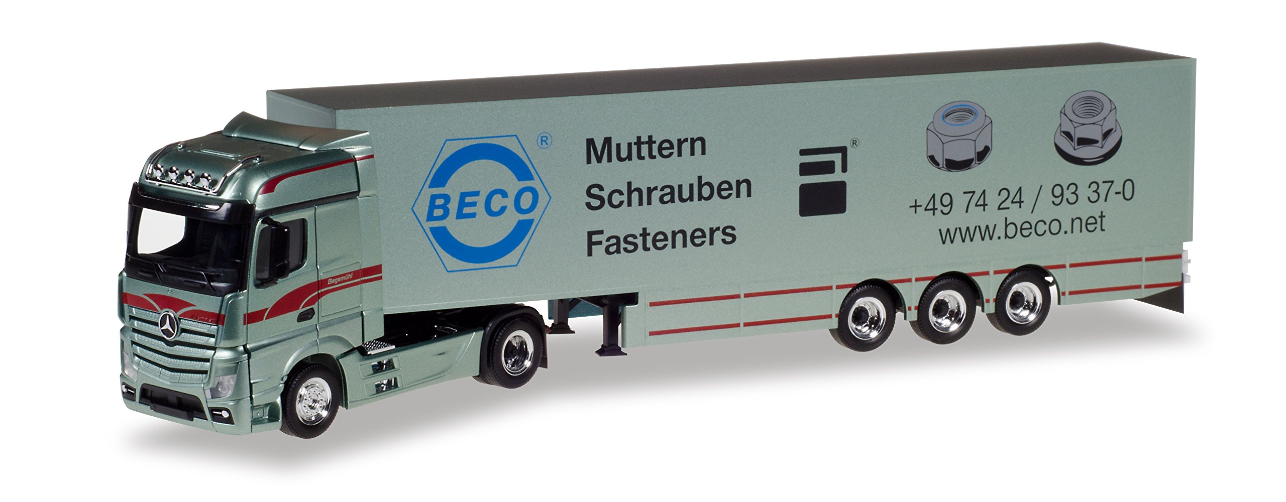 Herpa 307055 "Mercedes-Benz Actros Big Space Box Semitrailer Bagemühl Model Set
