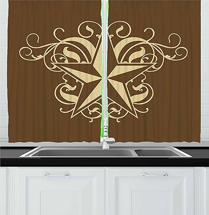 Amazon Com Ambesonne Primitive Country Decor Kitchen Curtains