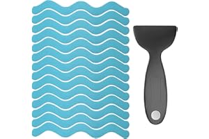 DING XI Bathroom Tub Anti-Slip Stickers 24 Pack Safety Tub Strip Decals with Premium Scraper for Tub Shower Stair Ladder Boat (Blue)