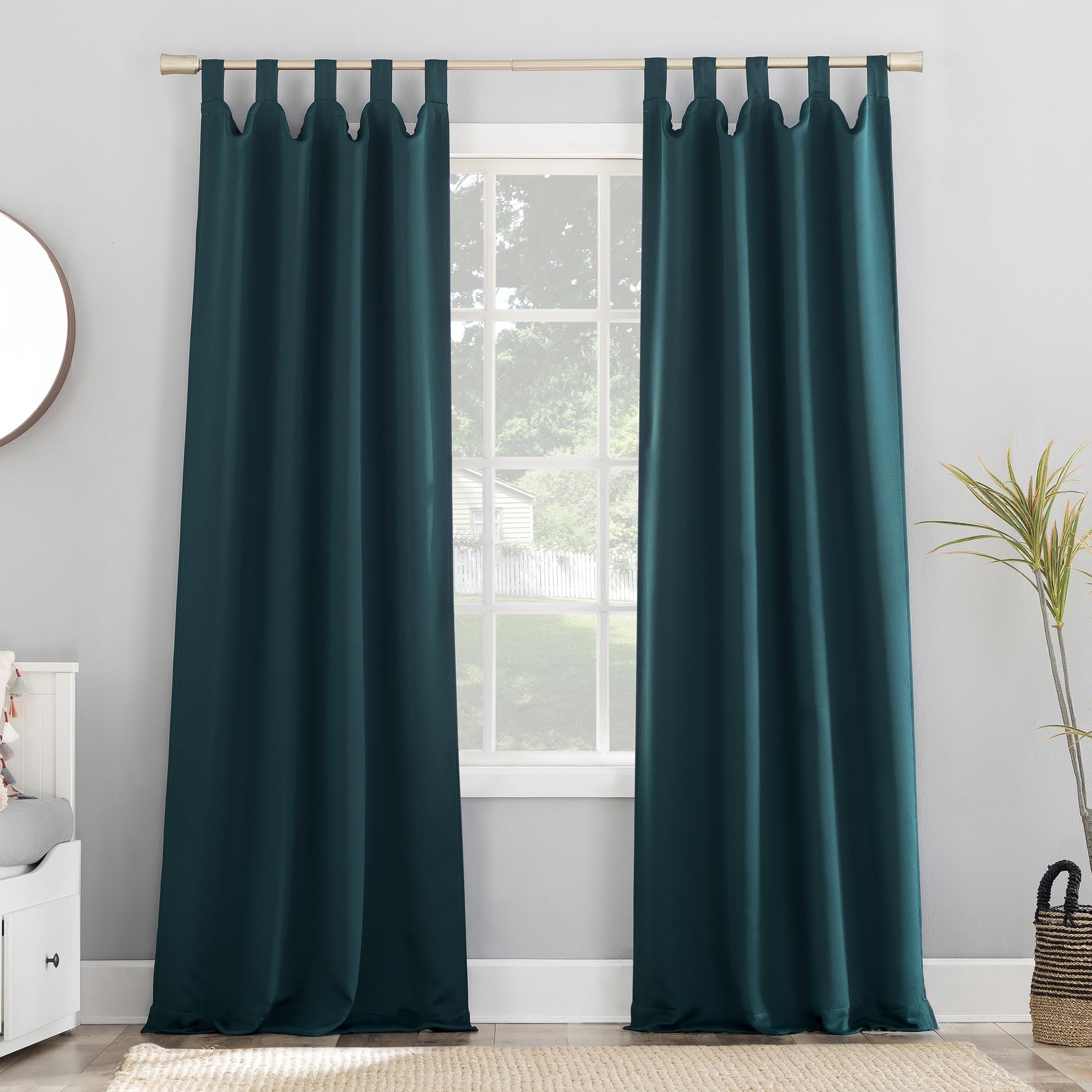 Photo 1 of Sun Zero Easton Energy Saving Blackout Tab Top Curtain Panel, 40" x 84", Teal