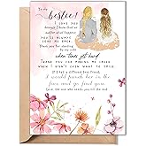 TRIDECOR Birthday Card For Bestfriend – Cute & Heartfelt Bestie Birthday Card for Her, Girlfriend, Women, Female - 5"x7" Folded Greeting Card with Kraft Envelope, Blank Inside