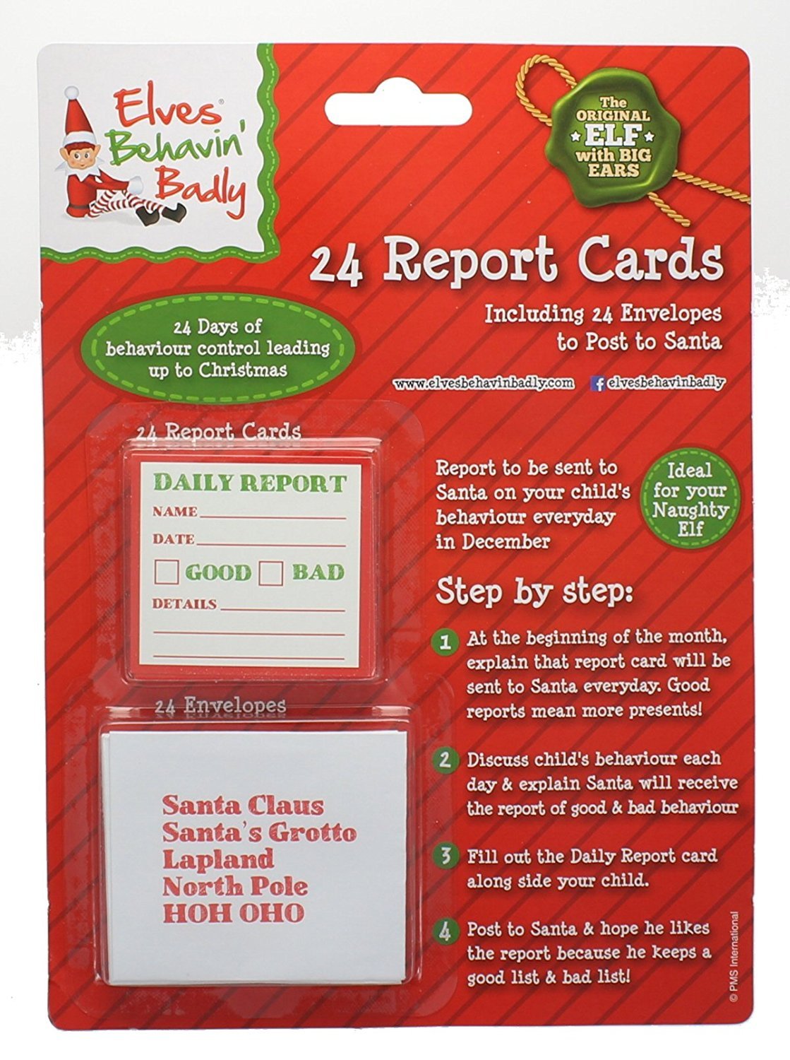PMS 24PC MINI DAILY REPORT CARD W/ ADDRESSED ENVELOPES ON B/