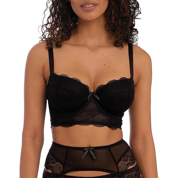 Parfait Casey 2801 Black Floral Print Plunge Molded Bra - Supportive & Stylish Underwire Bra - View #2
