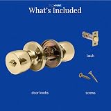XFORT Tulip Privacy Knob Set Polished Brass Keyless Door Knob Privacy Lock view 5