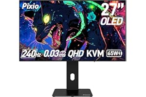 Pixio PX277 OLED MAX 27 inch 240Hz Refresh Rate QHD Wide 1440p Resolution OLED Display 0.03ms GTG Response Time Adaptive Sync Gaming Monitor