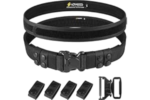 VOTAGOO GEAR Duty Belt 2'' Police Belts with Hook Lining, Nylon Tactical Belt for Law Enforcement Officers with 4 Belt Keeper