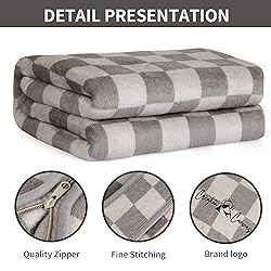 Travel Blanket (Checkered Taupe) - Extra Long