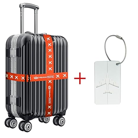 Koffergurte von D&B [2 Stück] Rot | Sorgenfrei Reisen - Koffer sofort identifizieren im Urlaub & auf Ihrer Flug-Reise | GRATI