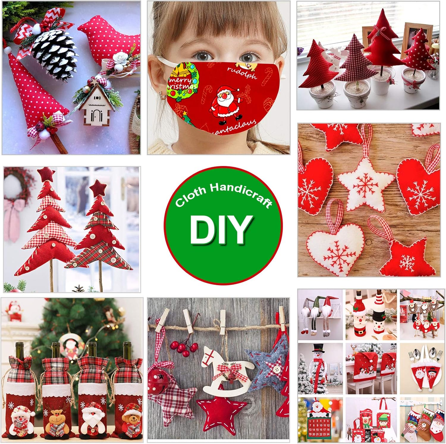 Navidad Tela de Estampada Flores de Costura de Material Textil 