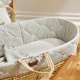 The Little Green Sheep Moses Basket Fitted Sheet Organic Linen Blend Dove Grey view 2