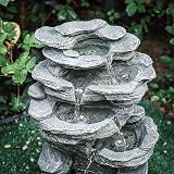 BTGGG Cascading Tiered Water Fountain with LED Lights, Grey view 4
