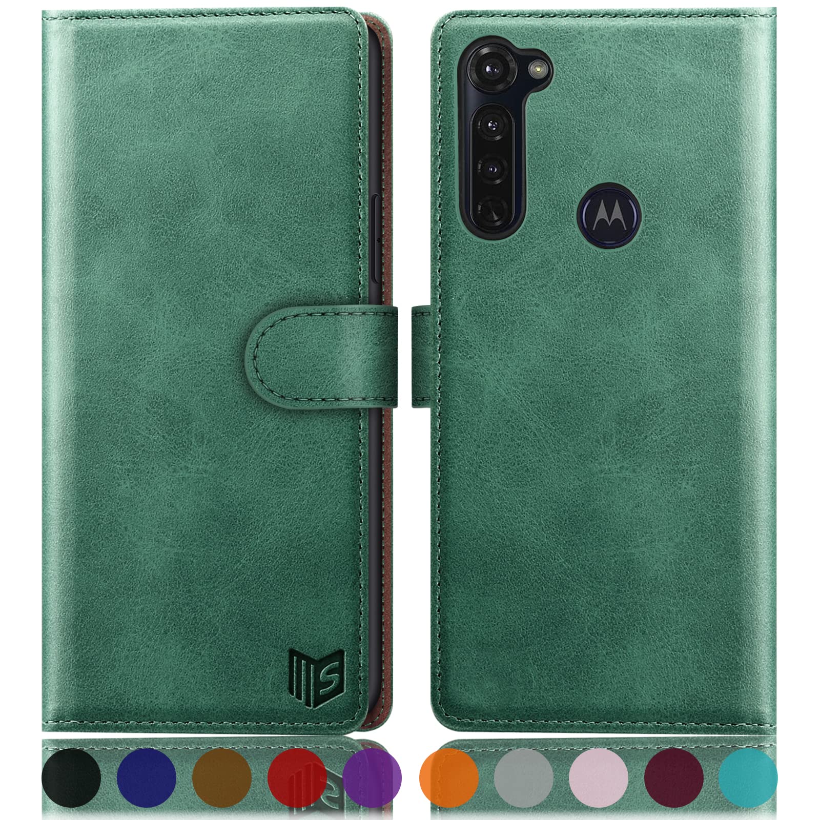 Photo 1 of SUANPOT for Motorola Moto G Stylus 2020(Non 2021 Version) with RFID Blocking Leather Wallet case Credit Card Holder,Flip Folio Book Phone case Cover Women Men for Moto G Stylus case Wallet(Sea Green)