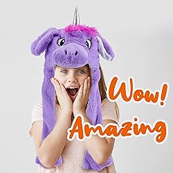 Hopearl Unicorn Hat with Ears Moving Jumping Pop Up