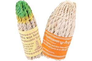 NULYLU Handmade Nepal Rope Incense 2pc Set for Meditation and Home Fragrance, Natural Ingredients, Large