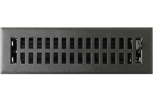 Empire Register Co,- 2x10 inch, Modern Contemporary Design, Textured Black Finish, Heavy Duty Floor vent covers, Metal Damper Attached. for Home Floor only.