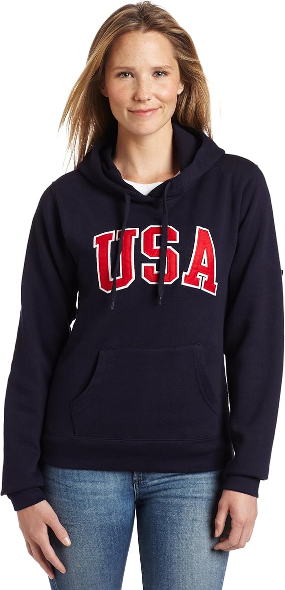 Team USA Women's Fleece Hoodie (Navy, XLarge) Clothing