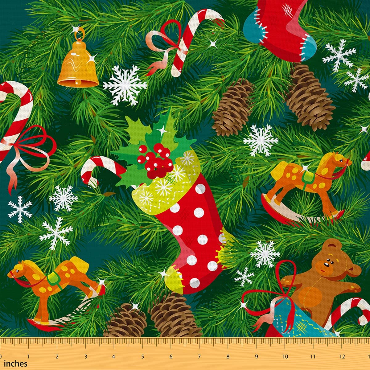 Xmas Fabric by The Yard, Christmas Tree Upholstery