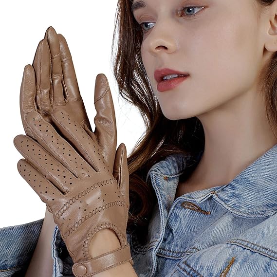 Amazon Gsg 革手袋 レディース ドライビンググローブ 裏地なし レザー バイク ドライバー ドライブグローブ 手袋 女性 夏 羊革 皮 穴あき ロック 車 運転用 手袋 通販