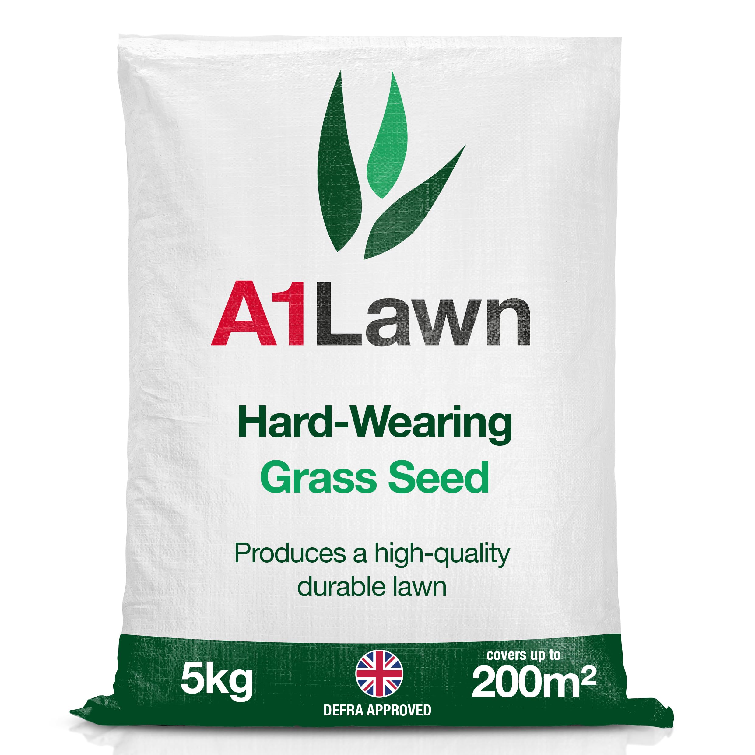 A1 Lawn, Hard Wearing Grass Seed - Durable & Fast Growing Lawn, Pet & Child Friendly, DEFRA Certified, 5kg — image 1