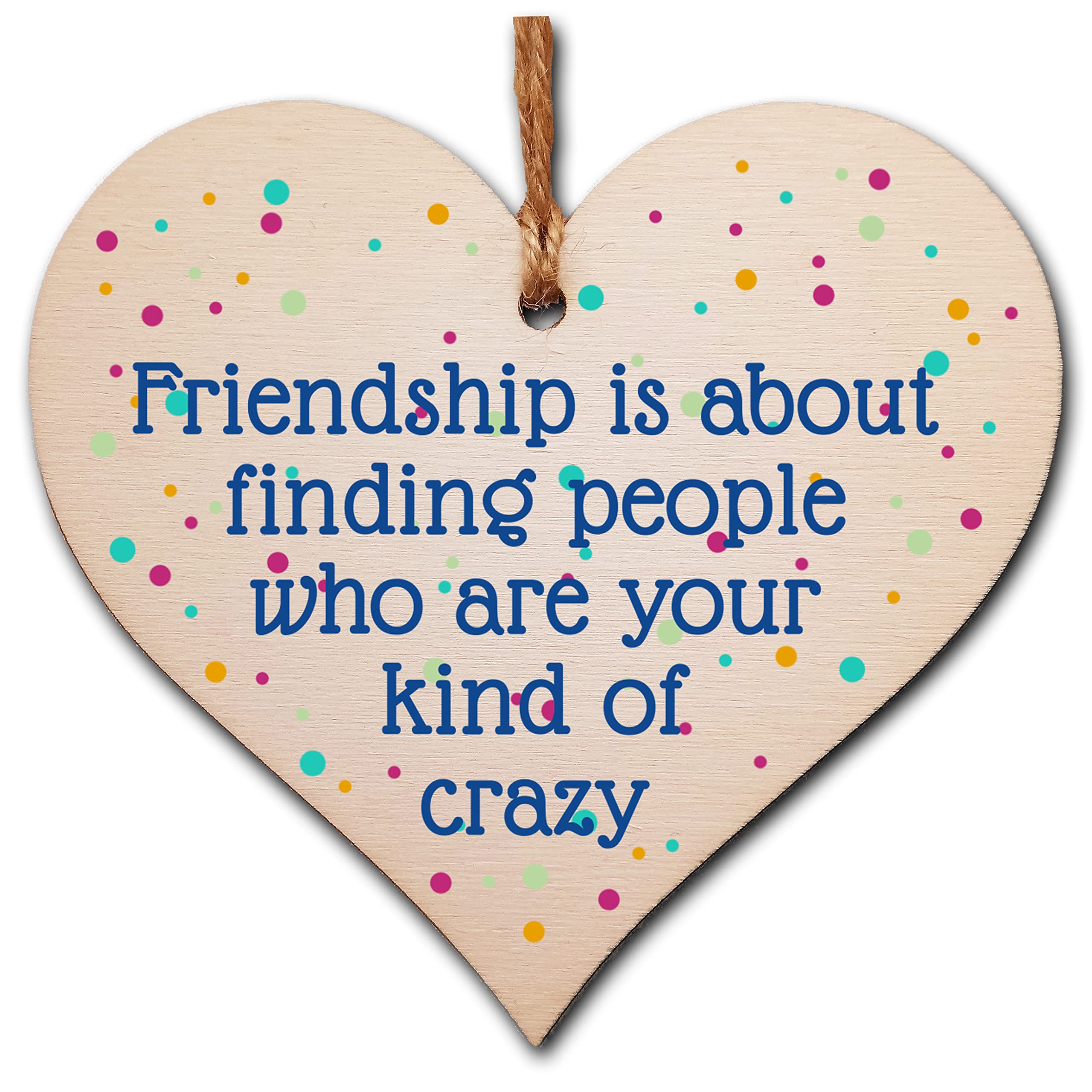 Sentimental Friendship Gift Plaque – Wooden Heart Hanging Sign with Uplifting Message – Best Friend, Colleague or BFF Present – Rustic Twine, Ready to Post – Thoughtful Keepsake, 10x10cm