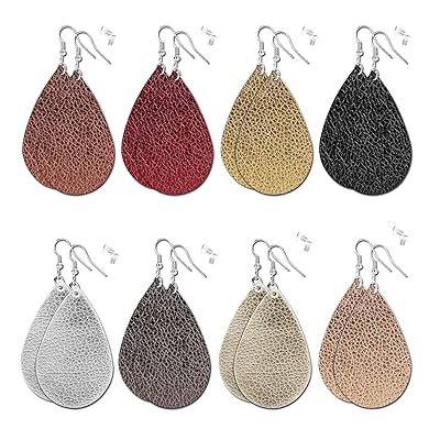 Tenpluszero Fashionable Pairs Lightweight Leather Earrings for