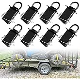 Grandroad Auto Stake Pocket D Rings for Trailer 1/2" Hitch Pin 4 Holes, 18,000lbs Heavy Duty D Rings for Utility Trailers, Flatbed Trucks