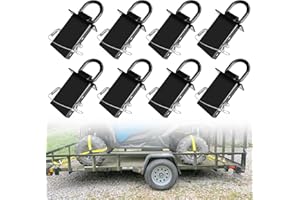 Grandroad Auto Stake Pocket D Rings for Trailer 1/2" Hitch Pin 4 Holes, 18,000lbs Heavy Duty D Rings for Utility Trailers, Flatbed Trucks