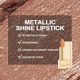 OULAC Metallic Shine Glitter Lipstick Sahara Gold 4.3g Vegan Hydrating Long view 6