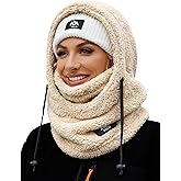 VELAI Balaclava Fleece Ski Mask for Men Women Winter Face Masks Windproof Hooded Scarf Cold Weather Hat Neck Warmer