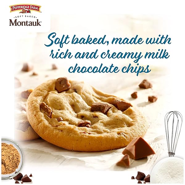 PEPPERIDGE FARM MONTAUK SOFT BAKED MILK CHOCOLATE CHUNK COOKIES, 8.6 OZ BAG (8 COOKIES)