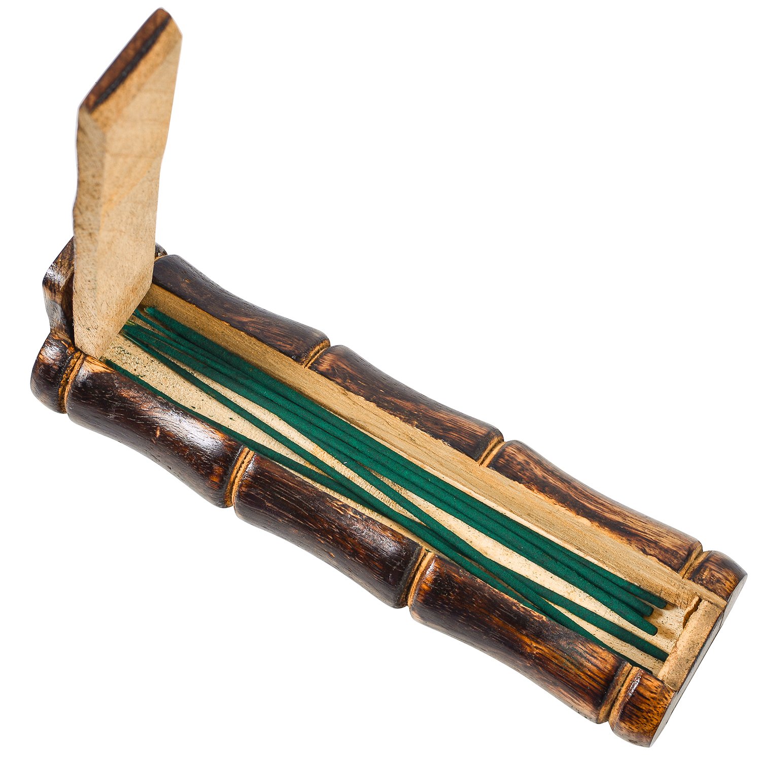 Bamboo Shape Incense Burner. Handmade Large Incense Holder With Storage