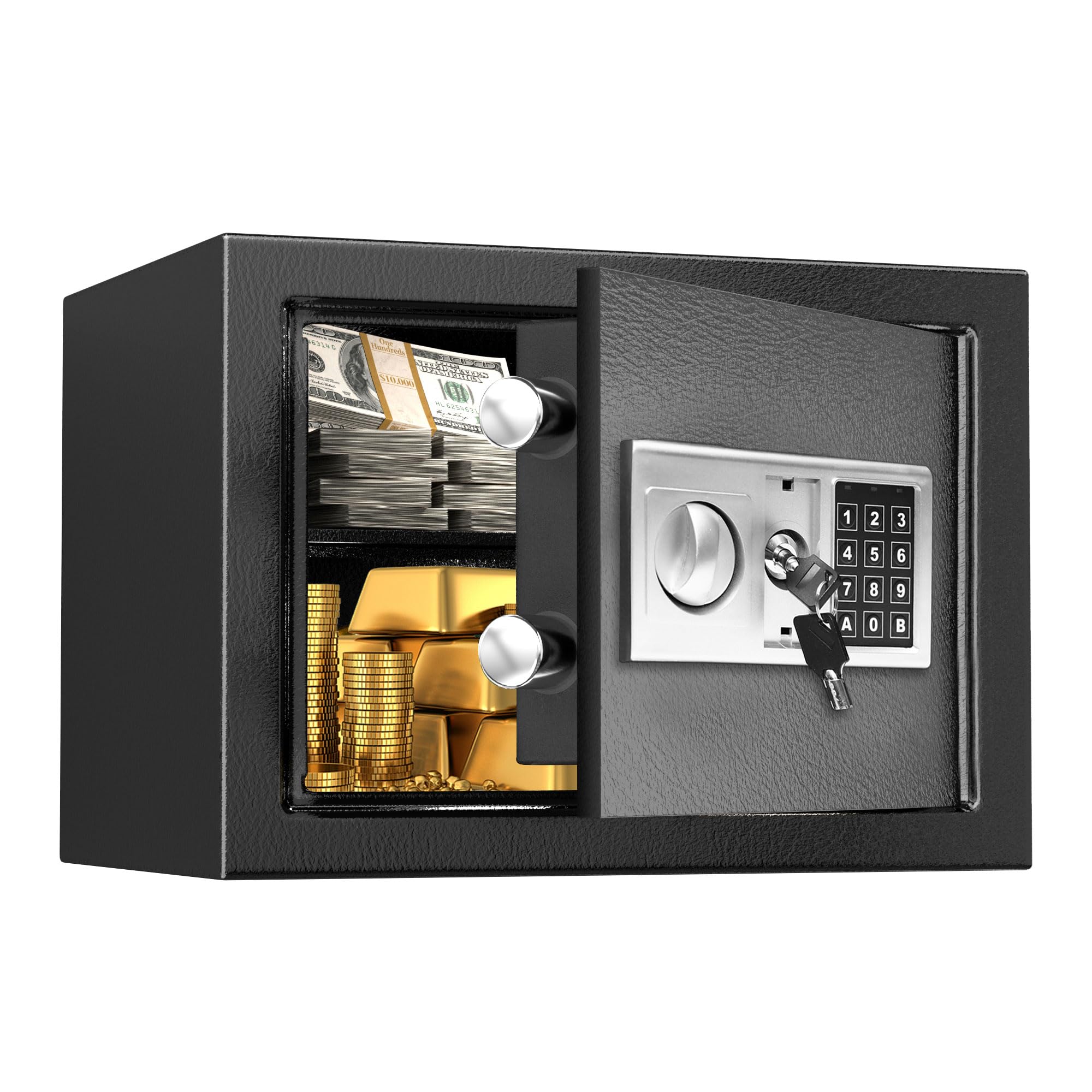 Photo 1 of Safe with Key Lock,Anti-Theft Digital Security Lock Box with Electronic Keypad, Fire Proof Safe for Home Documents Firearm Medicine Money,0.8 Cubic Feet Lock Box?13.8"W x 9.8"D x 9.8"H