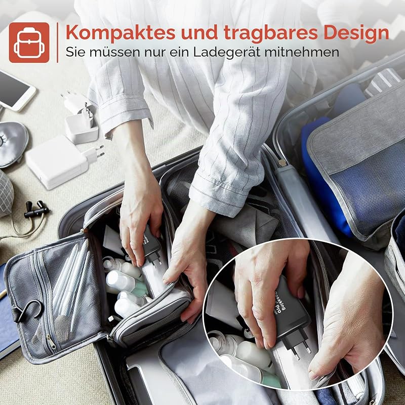 USB C Ladegerät 200W, GaN III Tech Schnellladegerät, 4 Häfen USB C Schnellladegerät für MacBook Air, Ladegerät USB C kompatibel mit Samsung Galaxy Book