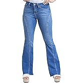 YMI Womens Women's Frayed Hem Flare Jeans with Curved Front Seam