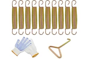 Abiphop Trampoline Springs 5.5/6.5/7 inch 10 Pack Heavy Duty Replacement Trampoline Springs Thickened 3.2MM Wire Weather Resistant with Metal Spring Tool and Non-Slip Gloves