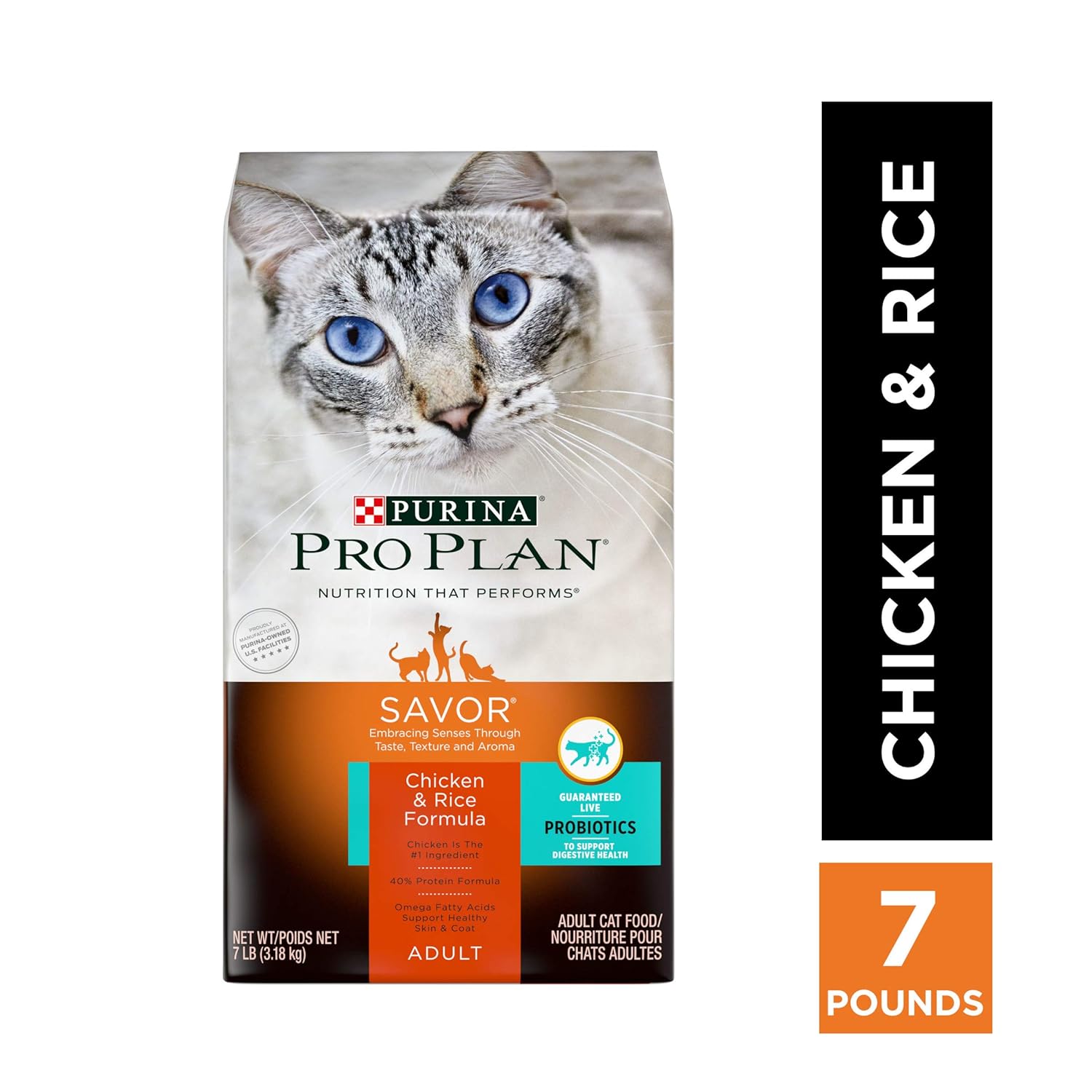 Purina Pro Plan SAVOR Chicken Rice Formula Adult Dry Cat Food 7 lb