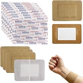 60 Pcs Large Adhesive Bandages 3 X 4 Inch Flexible Fabric Wound Care Bandages Extra Large Pads Breathable Protection for Knees Elbows Cuts Scrapes Daily First Aid