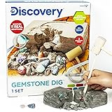Discovery Kids Gemstone Dig Stem Science Kit by Horizon Group Usa, Excavate, Dig & Reveal 11 Real Gemstones, Includes Goggles