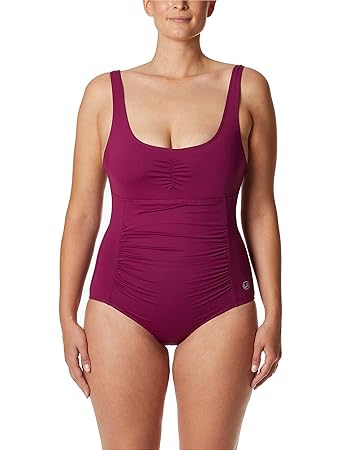 Ultrasport Basic Damen Shortcut Badeanzug Tessa, figurformend, maximal bequem, perfekt für Aqua-Sport und vieles mehr, mit he
