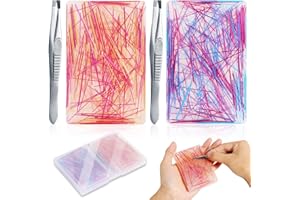 QEF 2 Pack Skin Picking Fidget Toys Picky Pad with Tweezers and Storage Box(Blue)