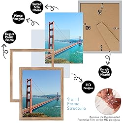 HEYTUYA 9x11 Picture Frame Rustic Brown for