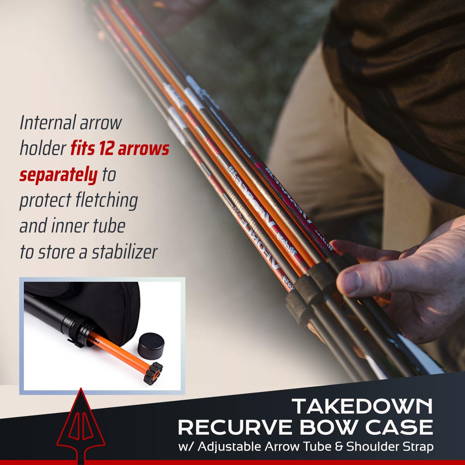 Southwest Archery Universal Takedown Recurve Bow Case | Fully Padded Foam case Includes Adjustable Arrow Tube and Large Outside Pocket for Accessories - Perfect for Travel : Sports & Outdoors
