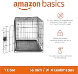 Amazon Basics Large Metal Dog Crate with Tray 91cm Foldable Black 36" view 2