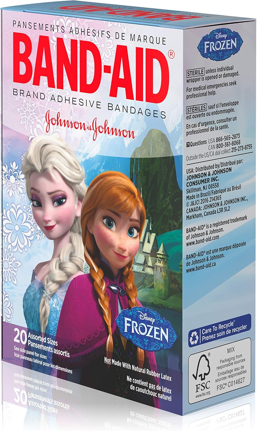 Band-Aid Adhesive Bandages, Disneys Frozen, Assorted Sizes, 20 Count - Packaging may vary: Health & Personal Care