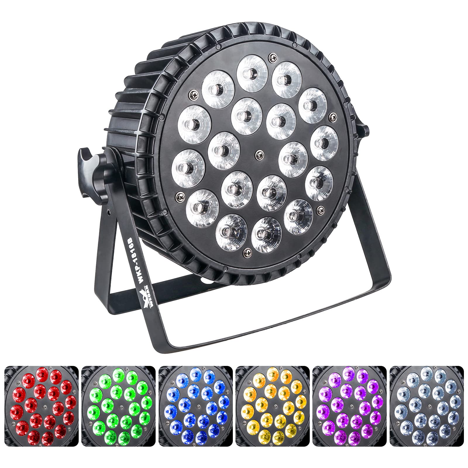 LED Par Lights, 18x18w LED RGBWAUV 6IN1 Par Led Light for Stage Lighting, Led Wash Light DMX Uplights DJ Par Can Lights with Sound Activated Party Lights Dj Disco Lights for Wedding Lighting