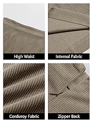 Wenrine Womens Corduroy Mini Skirt High Waisted